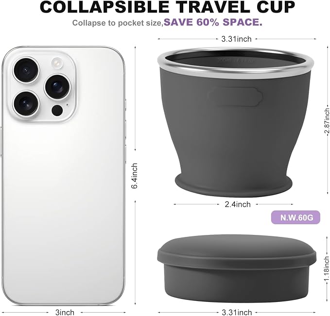Collapsible Travel Cup, BPA-Free Reusable Water Cup | Lightweight Drinking Cups - Image 4
