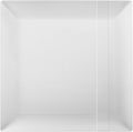 Exquisite Disposable-White-Plastic-Plates-Square Linear (40 Pack) Wedding Dinner Fancy Tableware Dishes (9 Inch., White) Single Size Set