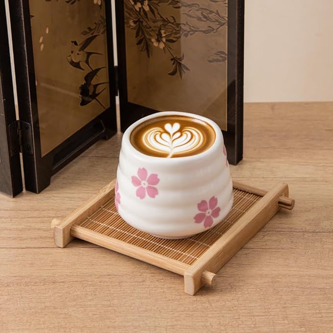 4pcs Japanese Tea Cup Set – Mini Size Cup 5OZ Ceramic Matcha Cup, Handless - Image 3
