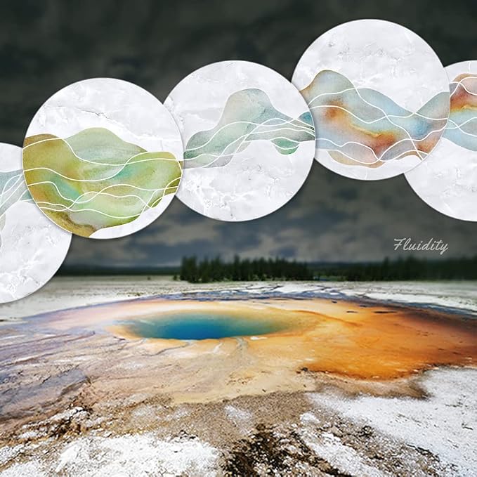UMIRRO Absorbent Ceramic Stone Coasters Set of 6 - Image 5