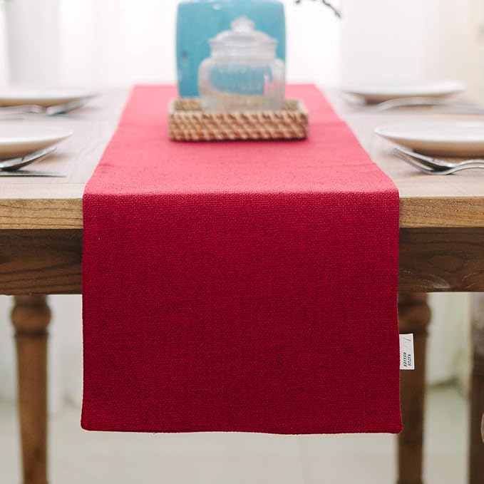 Soft Caddice Faux Linen Table Runner 2 Side - Image 2