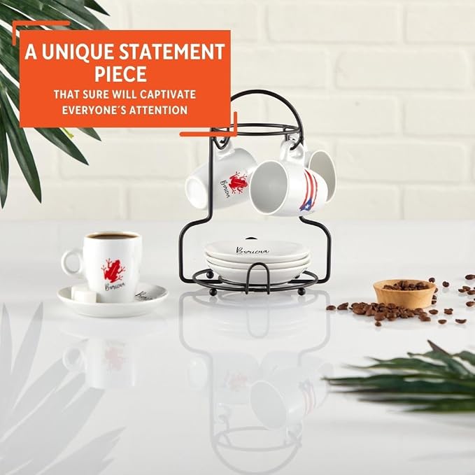 IMUSA 8 Piece Stoneware 3 Oz Boricua Espresso Coffee Set - Image 5