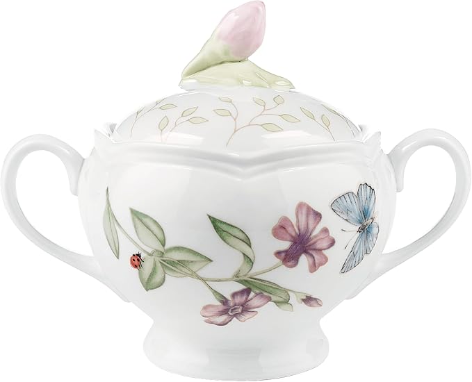 Lenox Butterfly Meadow Porcelain Sugar Bowl by Lenox