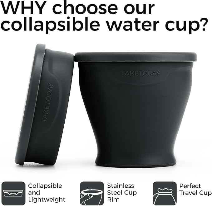 TakeToday Collapsible Cup 8 oz, Foldable - Image 3