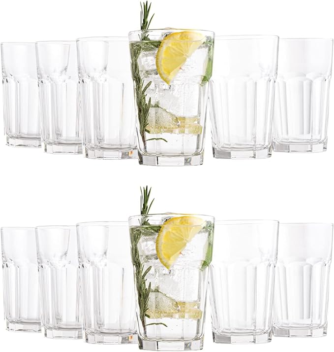 Vikko Large Drinking Glasses, 14 Ounce Glass Cups, Durable Glasses Drinking Set by Vikko