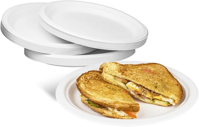 KARAT EARTH 12.5''x10'' PFAS Free Compostable Bagasse Oval Plates, KE-BPO12510-1CFF - 500 ct
