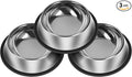 3Pcs Stainless Steel Dog Bowls Non-Slip Dog Food Bowl 36 Oz Dog Food and Water by Serentive