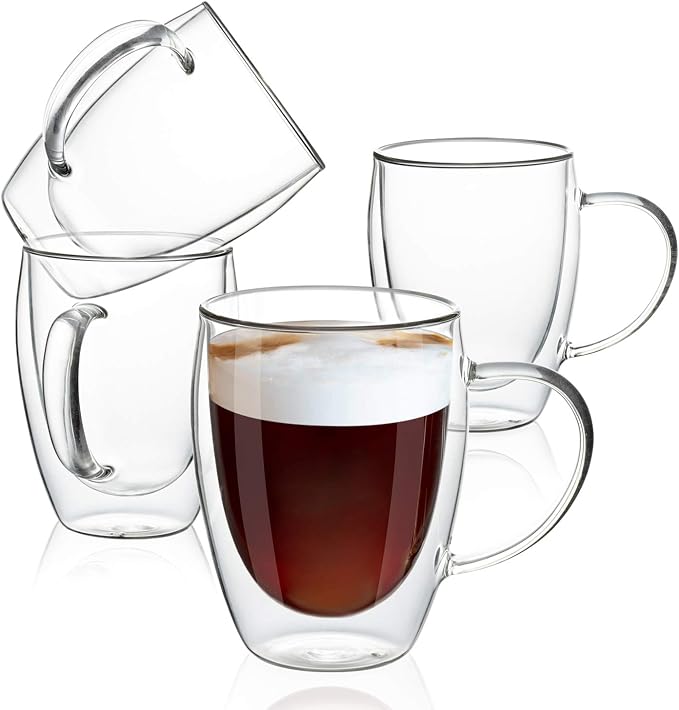 MEWAY 12oz/4 pack Coffee Mugs, Cappuccino by MEWAY