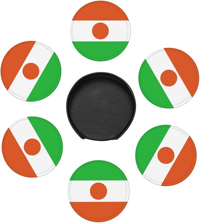 6 Pack Niger Flag Leather Coaster - Image 3