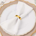 Efavormart 4 Pack | 2" Shiny Gold Metal Semicircle Napkin Rings, D-Shaped by efavormart