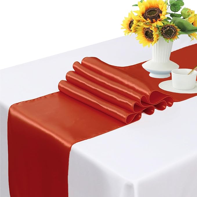 Satin Terracotta Table Runners 10 Pack - Image 2