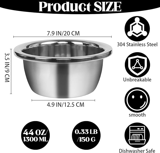 Mixing Bowls, 5 Pack 1.2 Qt Stainless Steel Mixing Bowls Stainless Steel Bowls, Metal Bowl For Kitchen, Baking, Cooking Prep