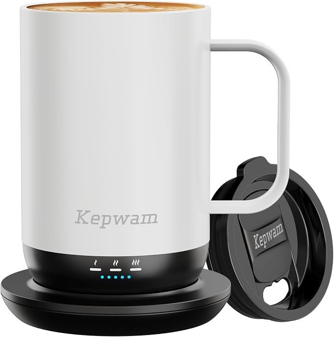 Kepwam Self-Heating Coffee Mug T1, 16oz Rechargeable Heated Coffee Mug by Kepwam