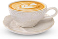 Ceramic Latte Cup with Saucer, 12 OZ Cappuccino Cup Vintage Cafe Art Cups by Unknown