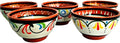 Cactus Canyon Ceramics Salsa Bowls - Spanish Terracotta White Decor - Small Serving Bowl (European Size), Festive Dinnerware 5 Piece Set - Dishwasher & Microwave Safe