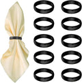 Black Napkin Rings-10 Pcs Stainless Steel Napkin Rings | Metal Napkin Ring by GERILKAI