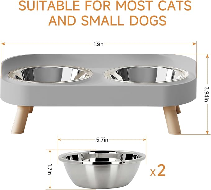 Elevated Cat Bowl, Raised Cat Food and Water Bowl Set - Image 5