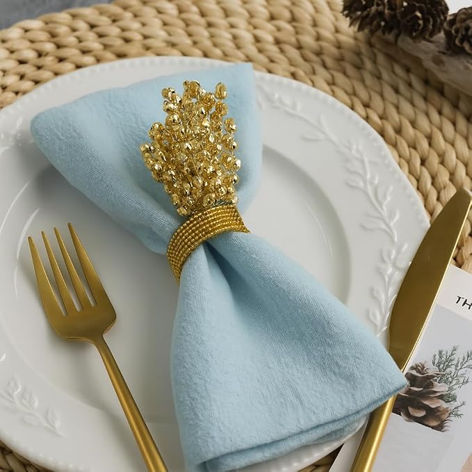 ITOS365 Napkin Rings Set of 12 for Dining Table Decoration Parties Everyday - Image 3