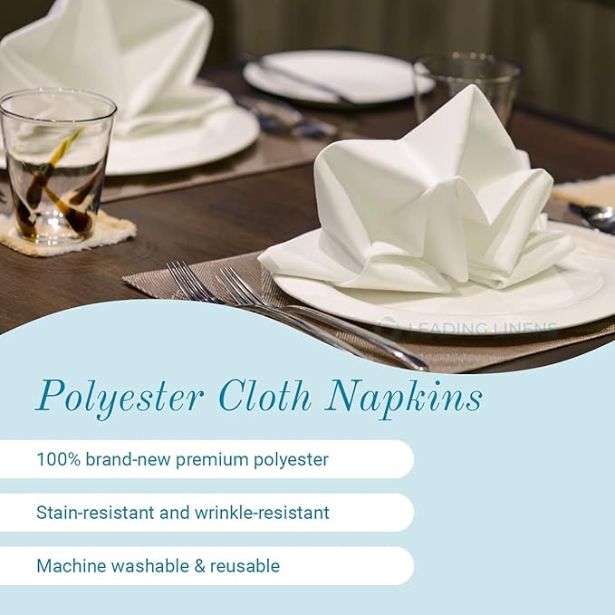 Polyester Cloth Napkins - Washable Soft Table Linens - Durable & Elegant for Dining, Restaurants, Weddings, Events, Rentals, Banquets, & Parties - Premium Quality Set of 250, Royal Blue, 17"x17"