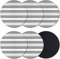 Grey Stripe Coasters Set of 6, Minimalist Farmhouse Striped Soft Absorbent by PIEPLE