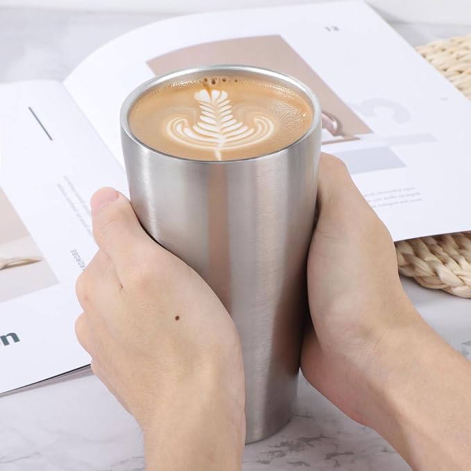 Beasea Stainless Steel Cups 19 oz, 2 Pack Large 18.6oz 550ml Stainless Steel - Image 7
