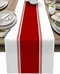 Red and White Table Runners 120 inches Long, Non Slip Stripes Table Runner by Futuregrace