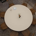 Round Table Protector - Can Be Used On Both Sides Waterproof and Easy to Clean Good Flatness Used for Dining Table(Light Beige+Light Gray Dia.30Inch)