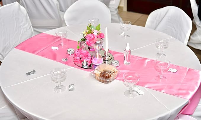 10 Pack Silver Table Runners 12 X 108 Inches Wedding Satin Table Runner - Image 6