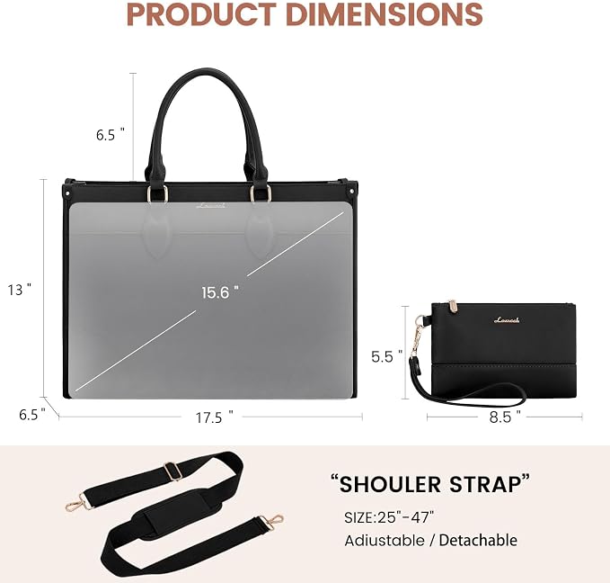 LOVEVOOK Laptop Bag for Women 17 lnch, Waterproof Laptops Tote Bags for Womens - Image 4