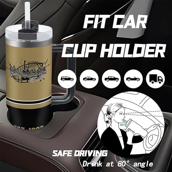 30 oz Tumbler with Handle and Straw,Car cup,Coffee Mug,100% Leakproof Insulated Tumbler with Lid and Straw,Made of Stainless Steel,Cup Holder Friendly Base,Classic Collection Gifts for Fans