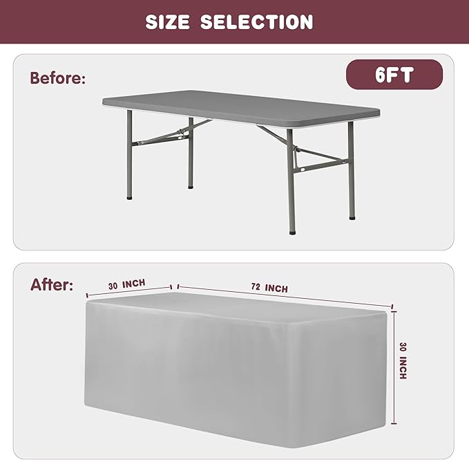 HolidayIdeas Fitted Table Covers for 6 Foot Tables - 72 x 30 Inch - 2 Pack Rectangle Table Clothes Polyester Fabric Table Cover for Folding Table, Parties, Holiday Dinner, Trade Show (Sage Green)