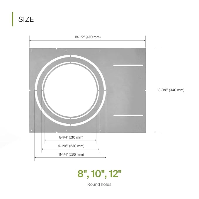ASD 18 Inch New Construction Mounting Plate with Asymmetric Round Hole - 8/10/12 Inch Flat Steel Rough in Wafer Light Bracket, Shallow LED Recessed Lighting Housing, 24 Pack