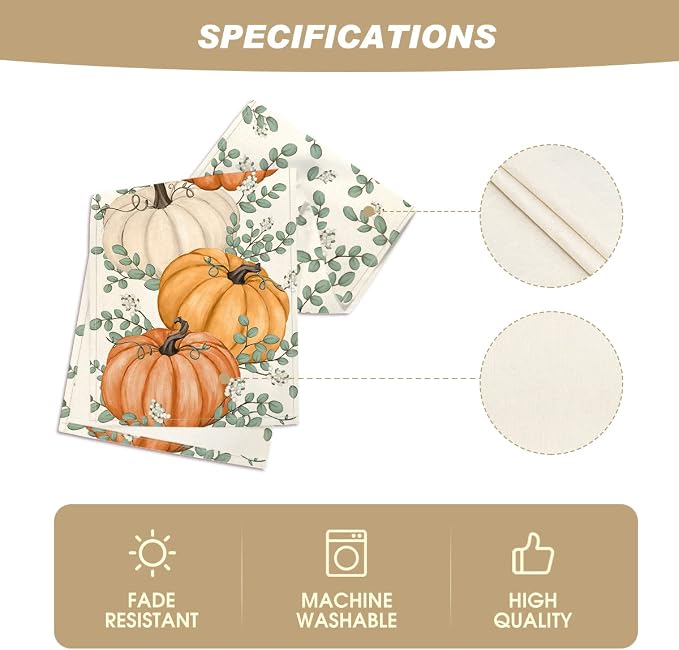 Artoid Mode 210 GSM Fall Table Runner 13x72 Inch Home Party Decor | Orange - Image 5