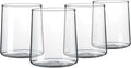 Joseph Sedgh Collection Clear Glass Tumbler Set of 4 – 16.5 oz Borosilicate Drinking Glasses – Durable, Lead-Free, Dishwasher Safe – Modern Water, Juice, Cocktail Glasses