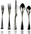 JASHII 18/10 Stainless Steel 20 Piece Mirror Polished Black Flatware Set by JASHII