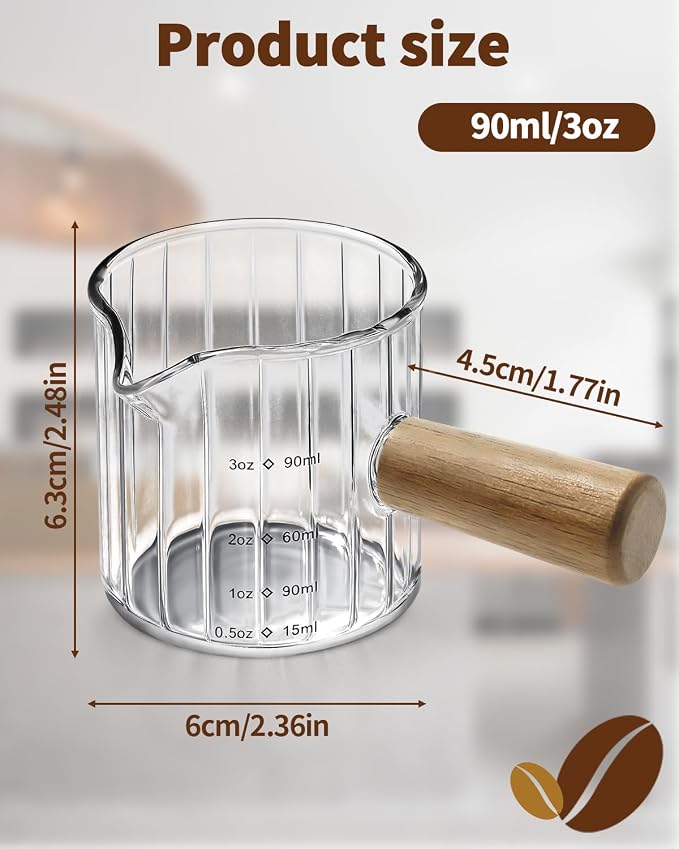 Espresso Measuring Cup 3 Oz, Espresso Glass Cups - Image 2