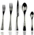JASHII 18/10 Stainless Steel 20 Piece Mirror Polished Black Flatware Set by JASHII