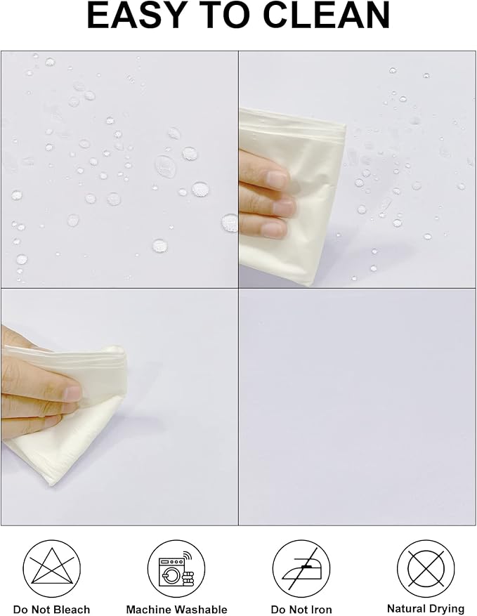 Fokitut 12 Pack Waterproof Round Tablecloth, 132 Inch, Stain Resistant and Wrinkle Polyester Table Cloth, Fabric Table Cover for Kitchen Dining, Wedding, Party, Holiday Dinner-White