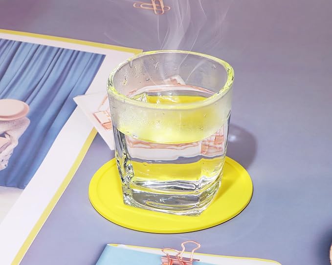 ONLYKXY 3 Pieces 3.93 Inch Silicone Coasters, Round Coasters - Image 3