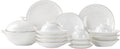 Fine Bone China Dinnerware Set,Porcelain&Ceramic Dinnerware Sets,Bone Stoneware&Ceramic Cookware Tableware Set Includes Dinner Plates|Spoons|Pasta Bowls|Soup Pot|Chopsticks (60PCS * 16-Person Set)