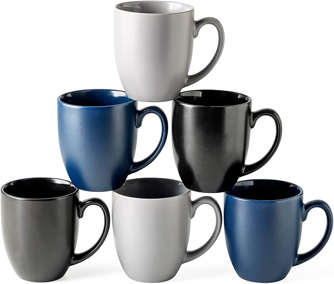 AmorArc Coffee Mugs Set of 6, 12oz Ceramic Coffee Mugs by AmorArc