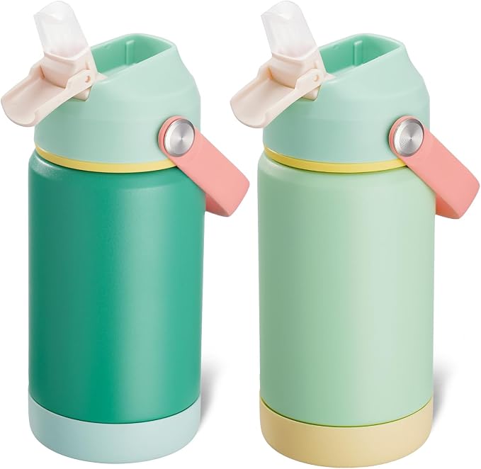 Kerilyn 12oz Water Bottle 2 Pack, Stainless Steel Insulated Water Bottle Bulk by Kerilyn