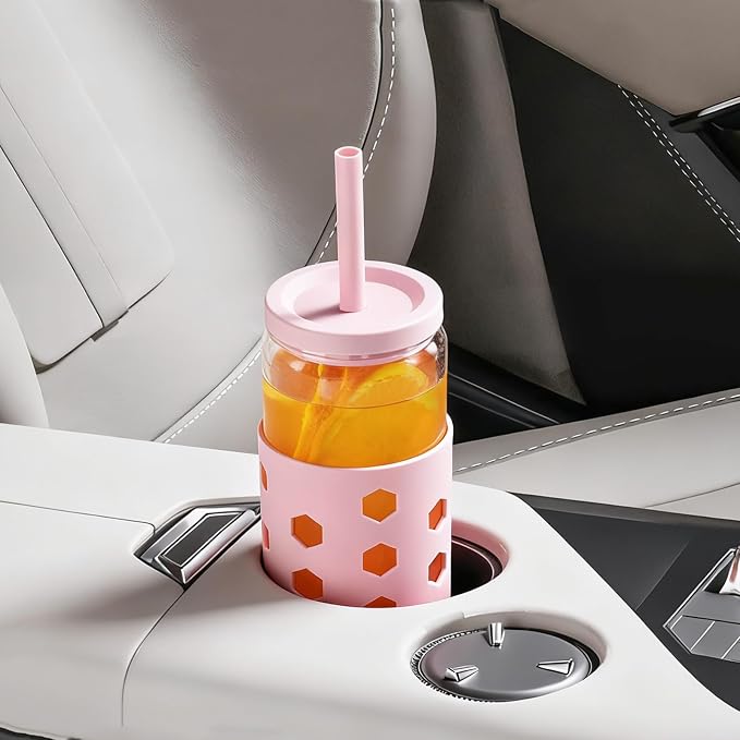 Mrsdry 16 oz Glass Cups with Lids and Straws - Image 4