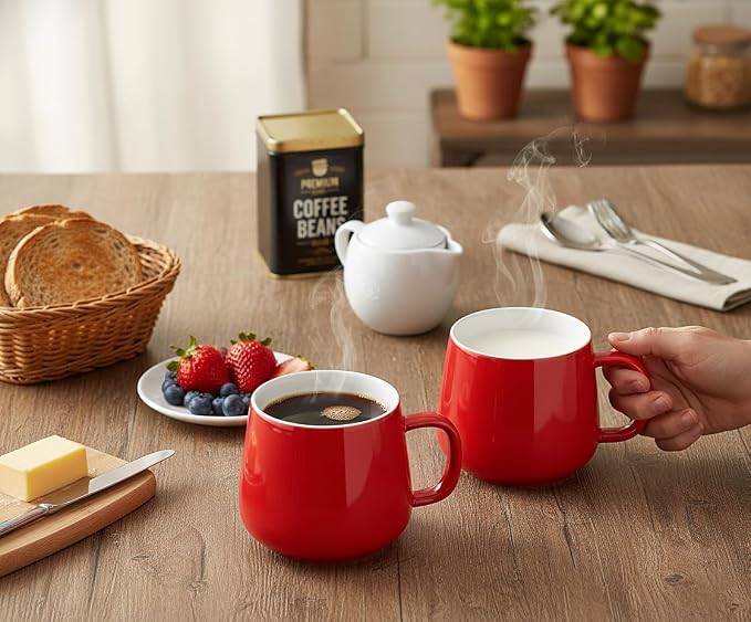 Teocera Coffee Mugs Set of 6-12oz Chip-Resistant Ceramic Cups - Image 6
