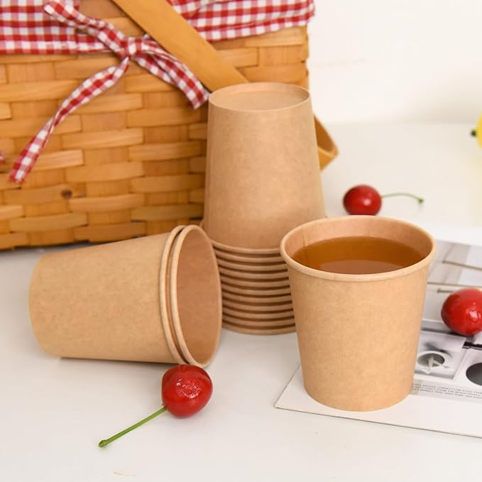 Vumdua 500 Pcs 6 oz Kraft Paper Cups - Image 4