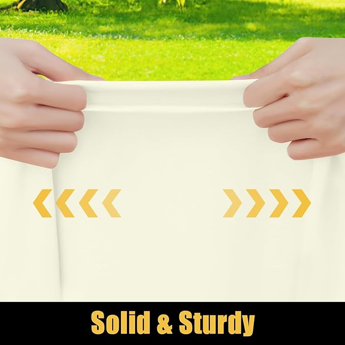 Smiry Rectangle Picnic Table Cloth, Waterproof Elastic Fitted Tablecloths for 5 Foot Tables, Washable Polyester Table Cover for Camping, Indoor and Outdoor (Beige, 30"x60")