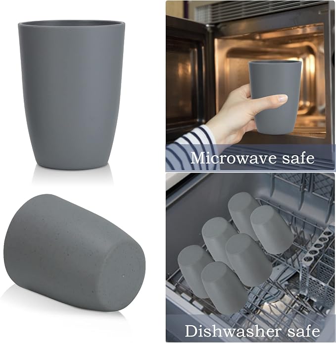 Wrova Wheat Straw Cups 8 PCS Good Alternative to Plastic Reusable Cups 20 oz - Image 6