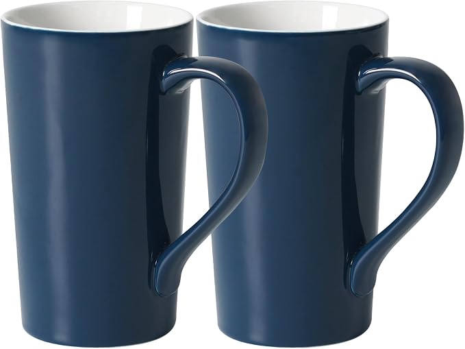 20 OZ Simple Pure Blue Mug Plain Large Tall Ceramic Milk Tea Coffee Mug by Momugs