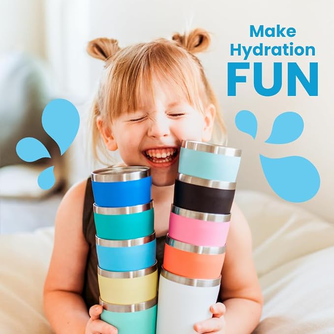 CUPKIN Cups with Lids and Straws, The Original 8 oz Stackable Stainless Steel - Image 4
