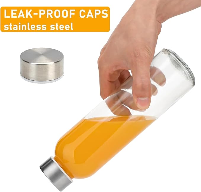 Sursip 18oz Glass Water Bottle Set of 6 - Image 4